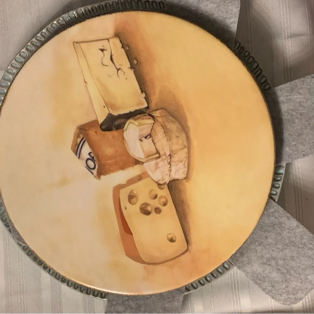 William and Sonoma cheese plate for appetizers or tapas a glass dome may fit